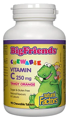 Natural Factors Vitamin C 250MG Orange Flavour 90 Chewables @