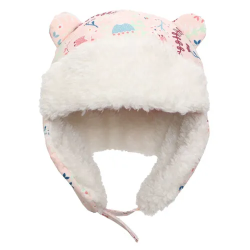 FlapjackKids Water Repellent Trapper Hat - Floral Pink 2-4Y