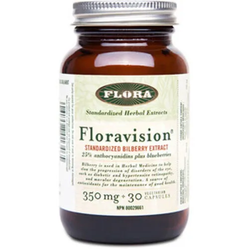 Flora Floravision 350mg 30Capsules Standarized Bilberry Extract