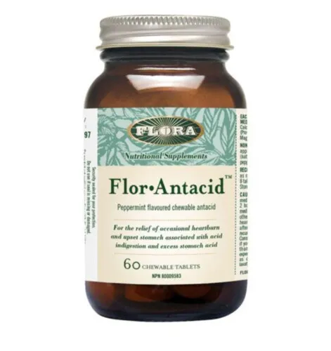 Flora Flor Antacid 446mg 60 Chewable Tablets