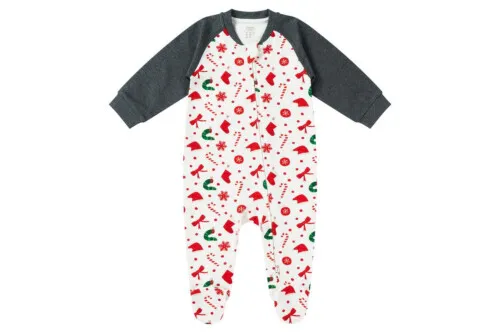 Nest Designs Organic Cotton Footed Sleeper - Eric Carle Candy Cane Lane 6M-12M