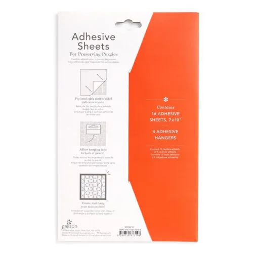 Galison Puzzle Glue Sheets - Preserve Two X 1000 Piece Puzzles, Sixteen 7 x 10” Adhesive Sheets and 4 Adhesive Hange