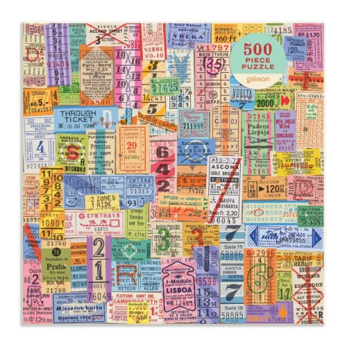 Galison Vintage Travel Tickets 500 Piece Puzzle