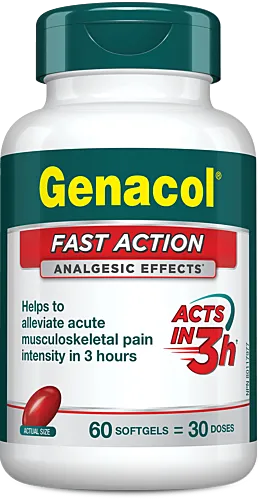 Genacol Fast Action Natural Analgesic Acts in 3 Hours 60 Softgels @