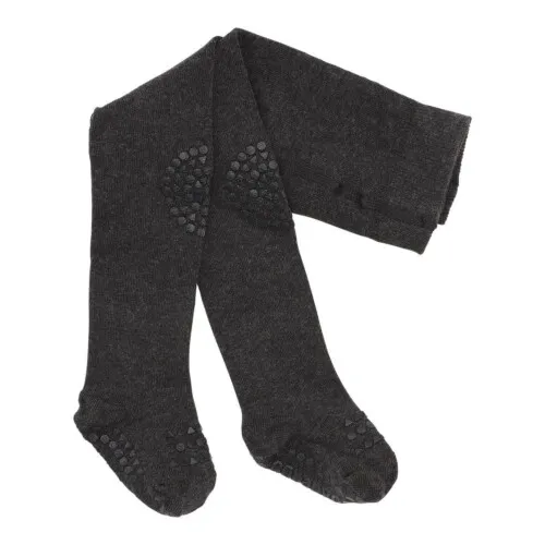 GoBabyGo Crawling Cotton Wool Tights - Dark Grey