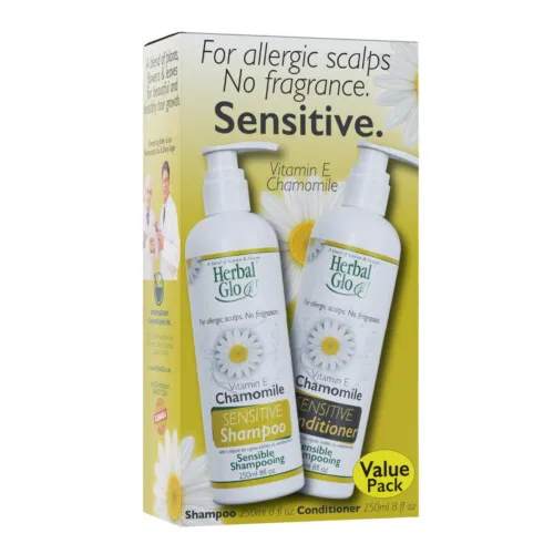 Herbal Glo Sensitive Shampoo & Conditioner - Chamomile 2x250ml (VALUE PACK)