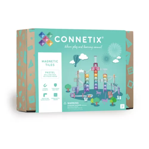 CONNETIX Magnetic Tiles Pastel Ball Run Pack 106 Pieces