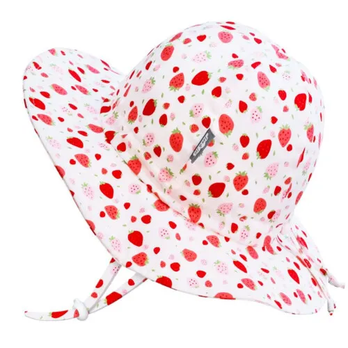 Jan & Jul Kids Sun Hat Cotton Floppy Hat - Strawberry - M