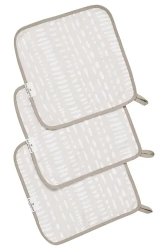 Loulou Lollipop Washcloth 3 Piece Set - Grey Mudcloth