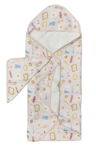 Loulou Lollipop Hooded Towel Set - Breakfast Pink