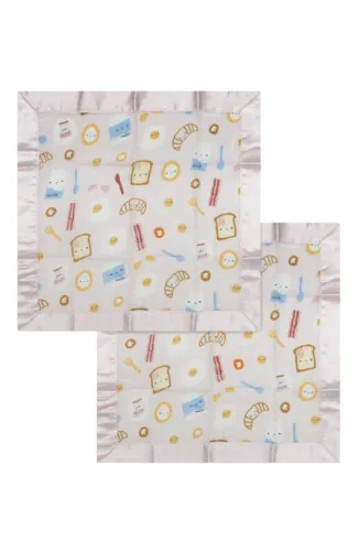 Loulou Lollipop Security Blanket - Breakfast Pink 2PK
