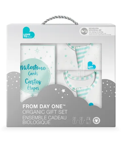 Love To Dream Gift Box 2 Swaddles Organic NB + Milestone Cards