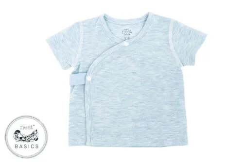 Nest Designs Basics Bamboo Cotton Kimono Short Sleeve T-Shirt - Mist 0-3M
