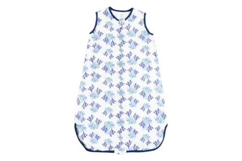Nest Designs Bamboo Pima Sleeveless Sleep Bag 0.6 TOG - Blue Reef 6M-12M