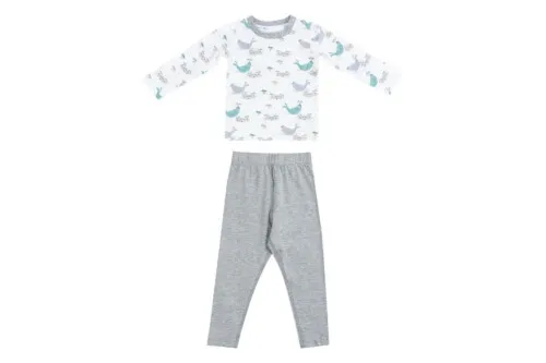 Nest Designs Bamboo Jersey Two-Piece Long Sleeve PJ Set - Basking Buddies