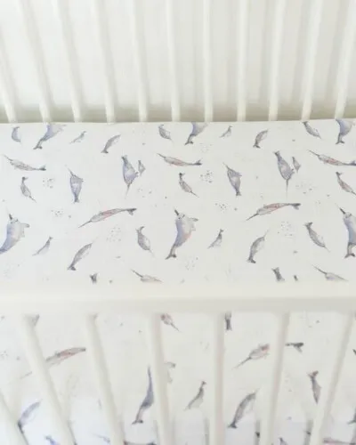 Little Unicorn Cotton Muslin Crib Sheet Narwhal