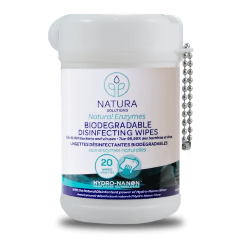 Natura Solutions Biodegradable Disinfecting Wipes 20 Wipes - Travel Size