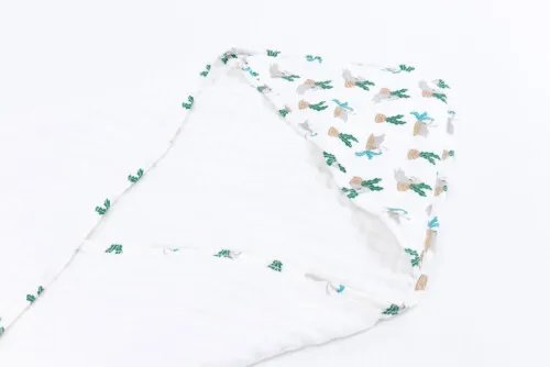 Nest Designs 9 Layer Organic Cotton Hooded Baby Towel - Lazy Rabbit