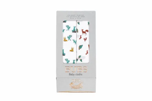 Nest Designs Bamboo Bubs Baby Washcloth Set (6 Pack) - Foxes