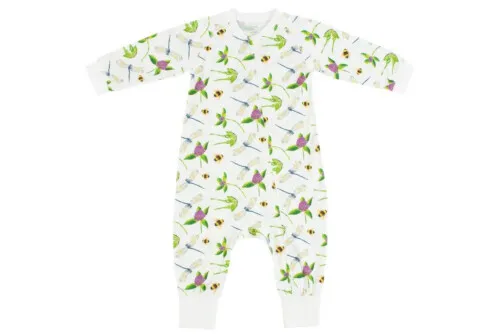 Nest Designs Bamboo Jersey One-Piece Zip Footless Sleeper- Eric Carle Garden Flight 2T-3T