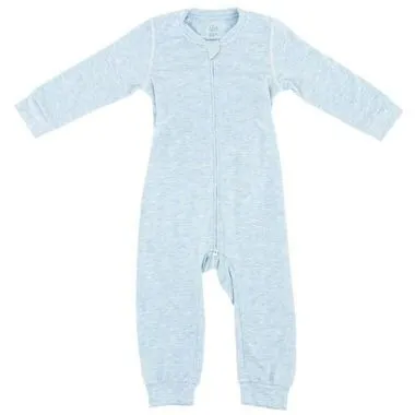 Nest Designs Basics Bamboo Cotton Kimono Long Sleeve Romper - Mist 0-3M