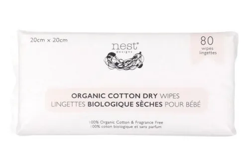 Nest Designs Organic Cotton Dry Baby Wipes 20x20cm