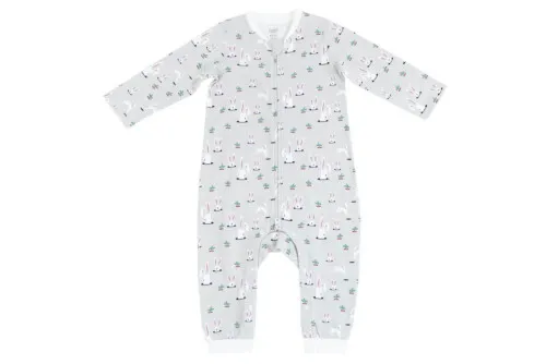 Nest Designs Organic Cotton Long Sleeve Romper - Down The Rabbit Hole 3M-6M