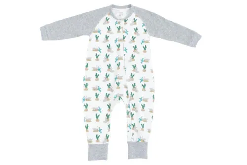 Nest Designs Organic Cotton One-Piece Zip Footless Sleeper - Lazy Rabbits 3M-6M