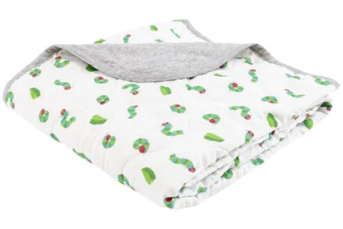 Nest Designs Quilted Bamboo Cozy Blanket Crib - Eric Carle Curly Caterpillar 110 x140cm