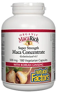 Natural Factors MacaRich 500mg 180 Vegetable Capsules