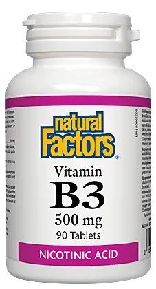Natural Factors Vitamin B3 Niacin 500MG 90 Tablets