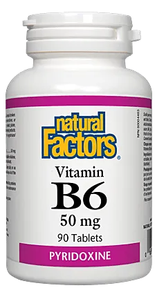 Natural Factors Vitamin B6 Pyrid HCL 50MG 90 Tablets