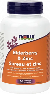 NOW Foods Elder-Zinc Plus 30 Lozenges