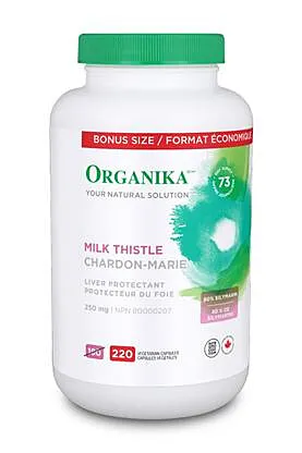 Organika Milk Thistle Bonus Size 180 + 40 vegetarian capsules @