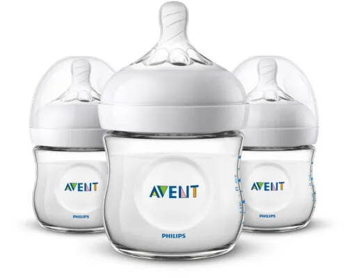 Philip Avent Natural Glass Baby Bottle 4oz 0m+