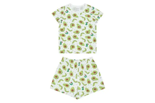 Nest Designs Bamboo Jersey Two-Piece Short Sleeve PJ Set - Eric Carle Avo Good Day 18-24m