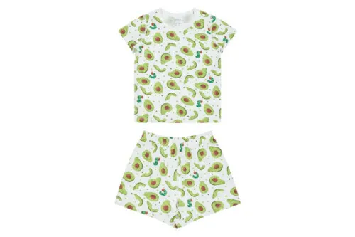 Nest Designs Bamboo Jersey Two-Piece Short Sleeve PJ Set - Eric Carle Avo Good Day 5-6T