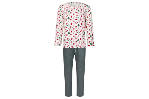 Nest Designs Women's Organic Cotton Long Sleeve PJ Set - Eric Carle Candy Cane Lane S