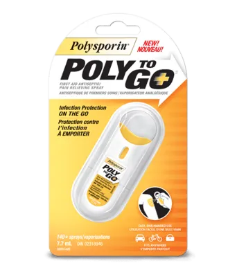 Polysporin POLY TO GO First Aid Antiseptic/Pain Relieving Spray 7.7ml
