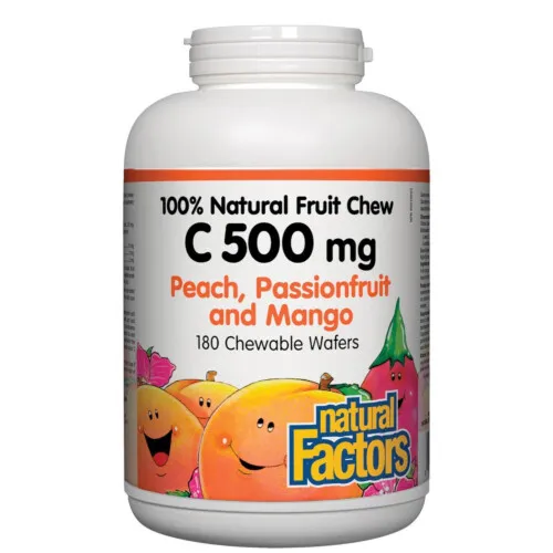 Natural Factors Vitamin C 500MG Peachs 180  Chewable