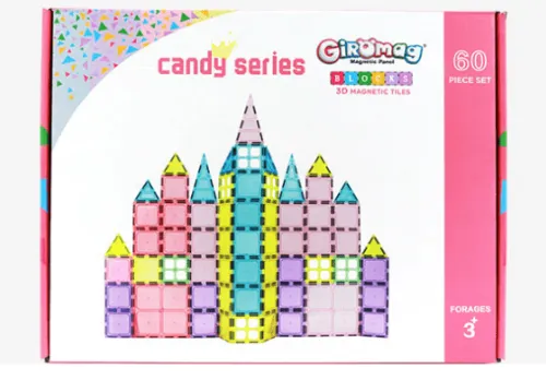 Giromag Blocks 3D Candy Series 3+ Ages - 60 Pieces Set