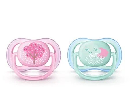 Philips AVENT Ultra Air Pacifier Contemporary Decos Pink and Blue 2 Pack