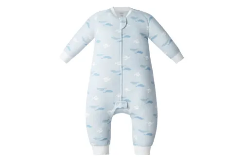 Nest Designs Organic Cotton Long Sleeve Footed Sleep Bag 1.0 TOG - Beluga Boogie 2.5T-4T