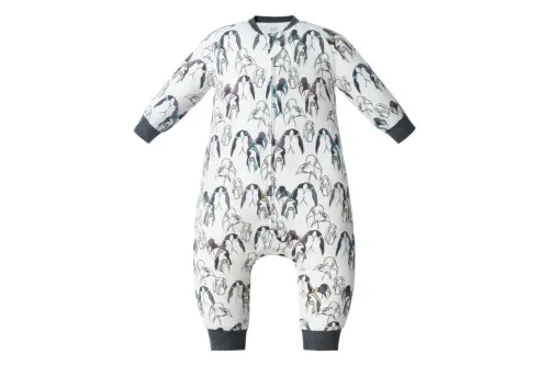Nest Designs Organic Cotton Long Sleeve Footed Sleep Bag 1.0 TOG - Penguin Love 2.5T-4T