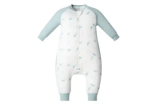 Nest Designs Raglan Bamboo Long Sleeve Footed Sleep Bag 2.5 TOG - Baby Beluga 2.5T-4T