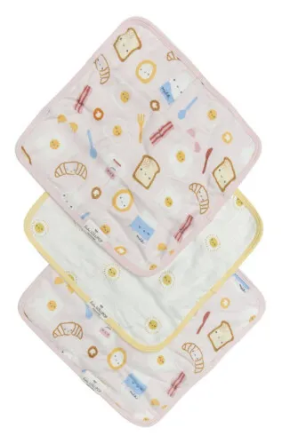 Loulou Lollipop Washcloth 3-pieces Set - Breakfast Pink