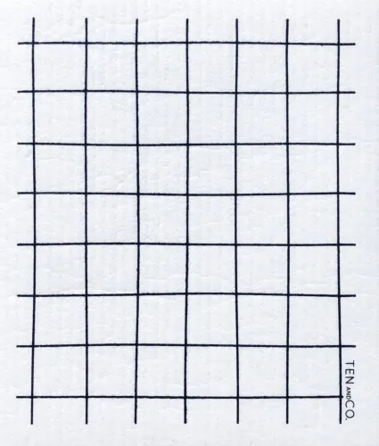 Ten and Co. Grid Black Sponge Cloth