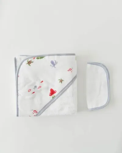 Little Unicorn Cotton Hooded Towel & Wash Cloth Mermaid