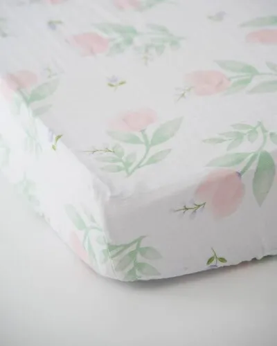 Little Unicorn Cotton Muslin Crib Sheet Pink Peony