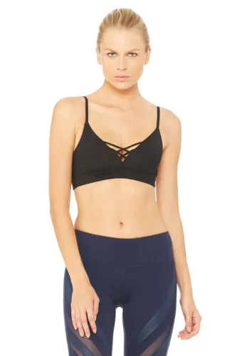 Alo Yoga Interlace Bra-Black XS